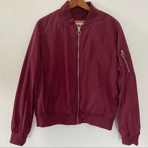 Maroon bomber jacket